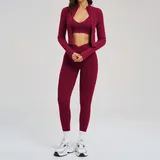 Cherry Red Running Fitness Yoga Activewear Set 3 Piece Women's
