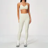 Cream White Women's Brushed Breathable Workout Set