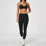 Jet Black Women's Brushed Breathable Workout Set