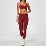 Cherry Red Women's Brushed Breathable Workout Set