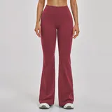 BP2546-4 · Retro Red Retro Red Running Women's Flared Yoga Workout Pants Brushed Slimming