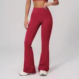 Cherry Red Casual Running Women's Wide Leg Yoga Pants Flared