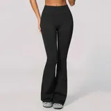 BP4535-2 · Jet Black Jet Black Women's Seamless Flared Yoga Pants High Waist Slimming