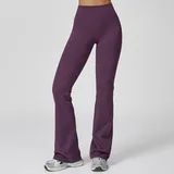 Plum Purple Women's Fitted Wide Leg Active Leggings