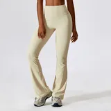 Oat Apricot Women's Fitted Wide Leg Workout Leggings