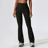 BP8232-2 · Jet Black Jet Black Women's Fitted Wide Leg Workout Leggings