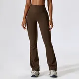 Roasted Coffee Women's Fitted Wide Leg Workout Leggings