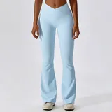 BP8333-3 · Sky Blue Sky Blue Women's Scrunch Cross Back Yoga Leggings
