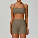 Light Coffee Women's High Waist Slimming Yoga Set