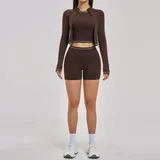 Espresso Black Women's Running Yoga Activewear Set 3 Piece Fitted