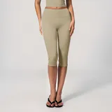 BS4506-1 · Linen Linen Bare Feel Women's Yoga Shorts Capri Length Fitted