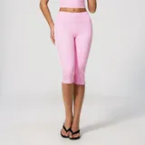 Sakra Pink Bare Feel Women's Yoga Shorts Capri Length Fitted