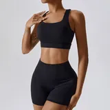 Jet Black Women's Yoga Quick Dry Yoga Set