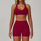 BS9300-3 · Rose Red Rose Red Women's Bare Feel Summer Workout Set