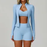 BS9300-4 · Blue Blue Women's Bare Feel Summer Workout Set