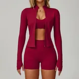 Red Women's Bare Feel Summer Workout Set
