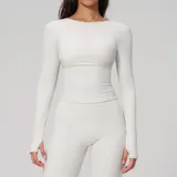 BT2551-1 · Pearl Grey Pearl Grey Women's Running Long Sleeve Top Long Sleeve Brushed
