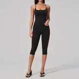 CS4539-2 · Black Red Clash Black Red Clash Women's Padded Color Block Yoga Set
