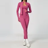 GS4518-3 · Strawberry Pink Strawberry Pink Women's Pilates Yoga Set 3 Piece Breathable Fitted