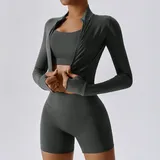 Volcanic Ash Grey Women's Bare Feel Supportive Yoga Set