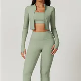 Bean Green Women's Bare Feel Supportive Yoga Set