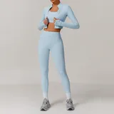Sky Blue Women's Bare Feel Supportive Yoga Set