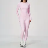 Falling Blossom Pink Women's Scrunch Long Sleeve Yoga Set