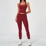 GS8819-4 · Cherry Red Cherry Red Women's Breathable Stretch Yoga Set