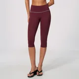 Burgundy High Waist Breathable Women's Yoga Shorts High Waist