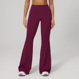 KP2551-3 · Dark Purple Red Dark Purple Red Wide Leg Yoga Pants Flared Brushed Slimming Fitted