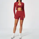 KS5112-1 · Frost Red Frost Red High Stretch Women's Yoga Set 3 Piece Breathable