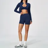 KS5112-4 · Ink Blue Ink Blue High Stretch Women's Yoga Set 3 Piece Breathable