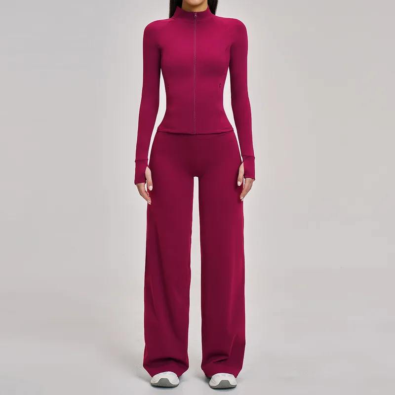 Women's Yoga Activewear Set Brushed Running Long Sleeve