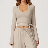 Linen Women's Long Sleeve Top Outdoor Long Sleeve Brushed