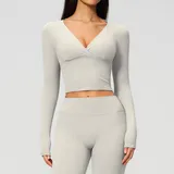 LT4208-1 · Pearl Grey Pearl Grey Running Women's Long Sleeve Top Long Sleeve Slimming