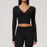Jet Black Running Women's Long Sleeve Top Long Sleeve Slimming