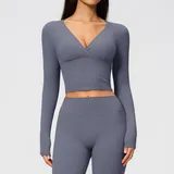 Haze Blue Running Women's Long Sleeve Top Long Sleeve Slimming