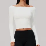Swan White Women's Long Sleeve Top Running Long Sleeve Brushed