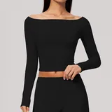LT4560-2 · Jet Black Jet Black Women's Long Sleeve Top Running Long Sleeve Brushed