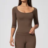 LT5575-4 · Deep Cocoa Deep Cocoa Women's Long Sleeve Workout Top High Stretch Fitted