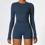 Badge Blue Women's Pilates Long Sleeve Top Long Sleeve Brushed