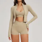 Light Camel Women's Running Fitness Yoga Activewear Set 3 Piece