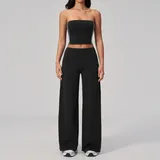 Black White Clash Women's Stylish Sports Bra Shorts Set