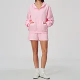 Falling Blossom Pink Women's Hooded Long Sleeve Yoga Set