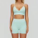 MS7790-9 · Mint Green Mint Green Women's Yoga Set Seamless Running 3 Piece Slimming