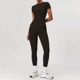Espresso Black Women's Quick Dry Zip Workout Set