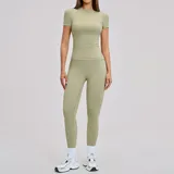 Moss Green Women's Quick Dry Zip Workout Set
