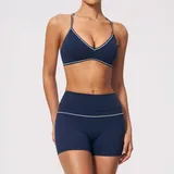 MS9615-2 · Indigo Blue Indigo Blue Women's Stretch Color Block Yoga Set