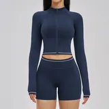 NS3562-3 · Abyss Blue Abyss Blue Women's Windproof Fitness Yoga Activewear Set Bare Feel