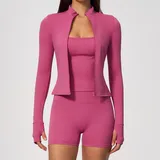 NS4518-3 · Strawberry Pink Strawberry Pink Pilates Yoga Set 3 Piece Breathable Fitted Women's